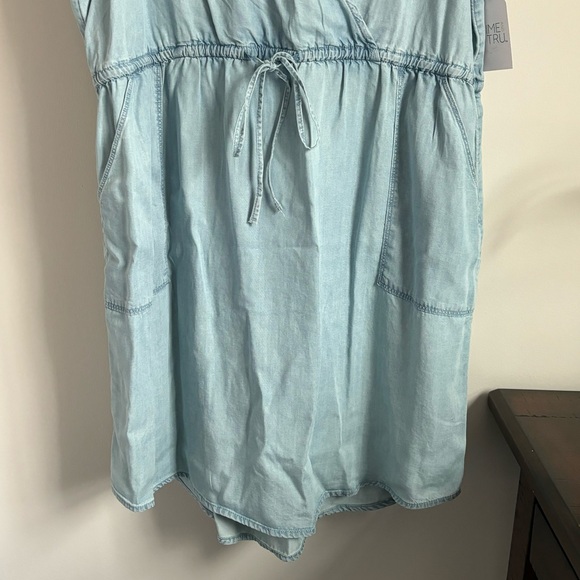 • NWT! Denim Tie Waist Dress • - Picture 3 of 11